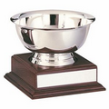 Paul Revere Stainless Steel 6 1/2" Bowl Award w/Walnut Wood Base (8")